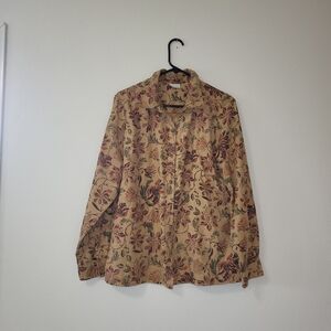 Floral Beige Women's Shirt